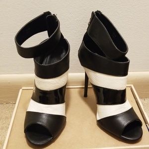 Ladies black and white heels